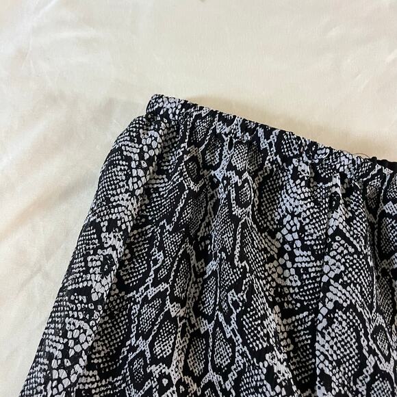 Vtg Y2K 2000s Black Snakeskin Asymmetrical Hem Skirt Sz L Punk Fairy Grunge - Picture 4 of 7